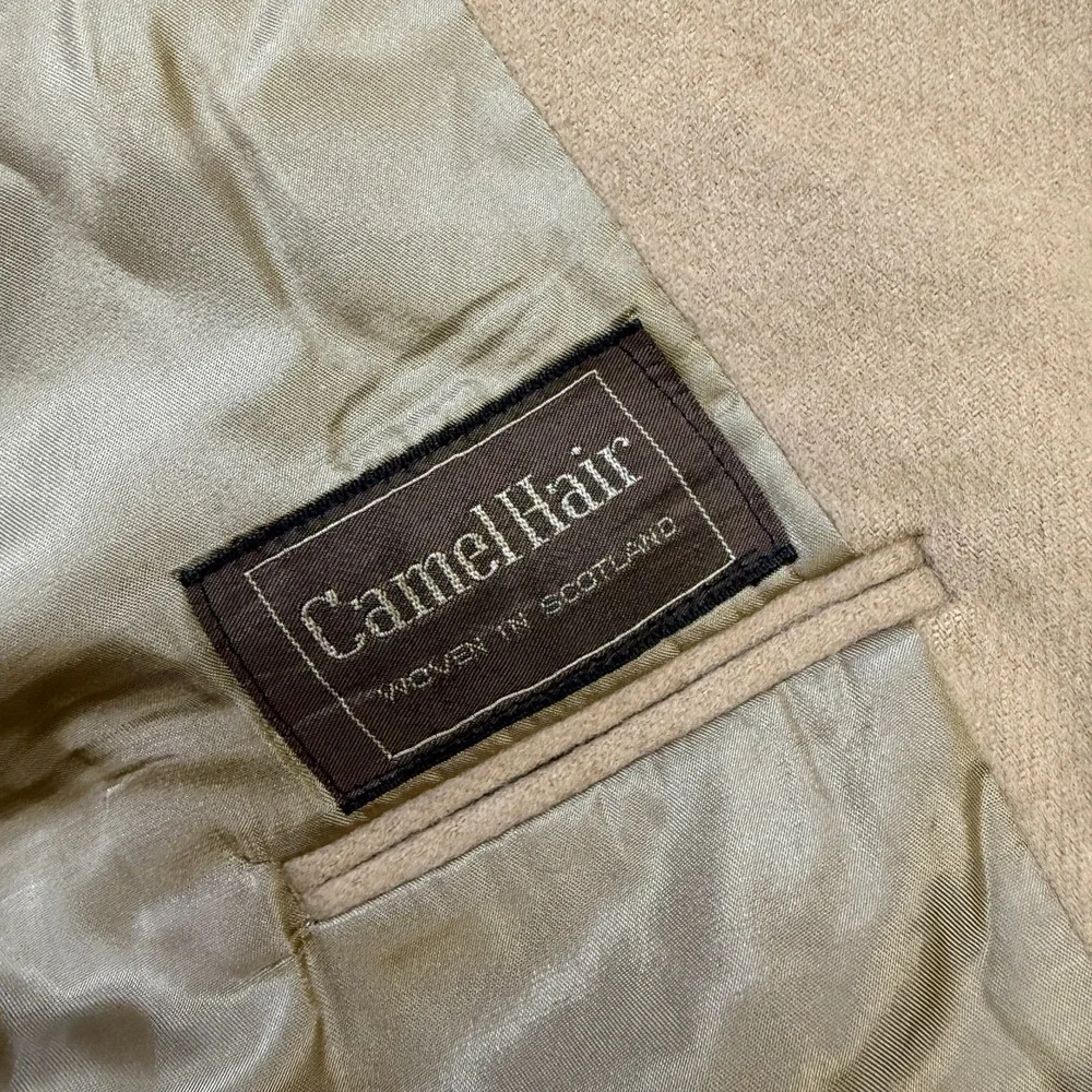 Vintage Chaps Ralph Lauren Blazer Mens 42R Beige Tan Scottish Camel Hair Jacket